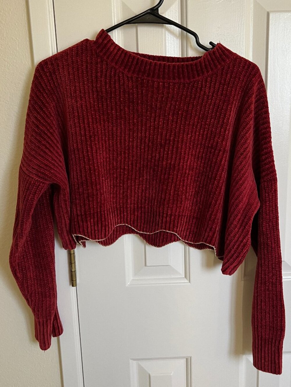 IEF Women Chenille Boxy Oversized Sweater, Wine Red, Size M
